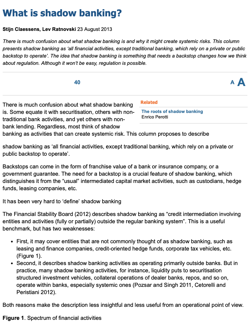 Solved 1. Why is shadow banking so popular? 2. How would you