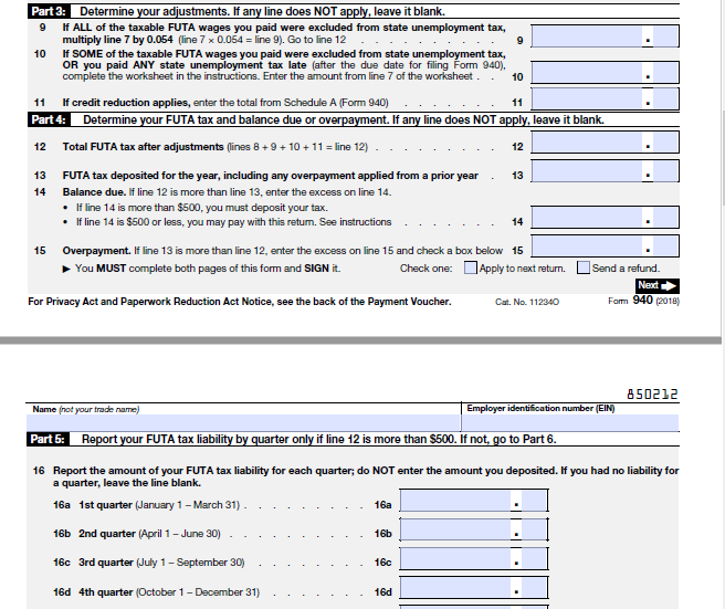 7. Complete the Form 940 for Puss 'n Boots, Inc.