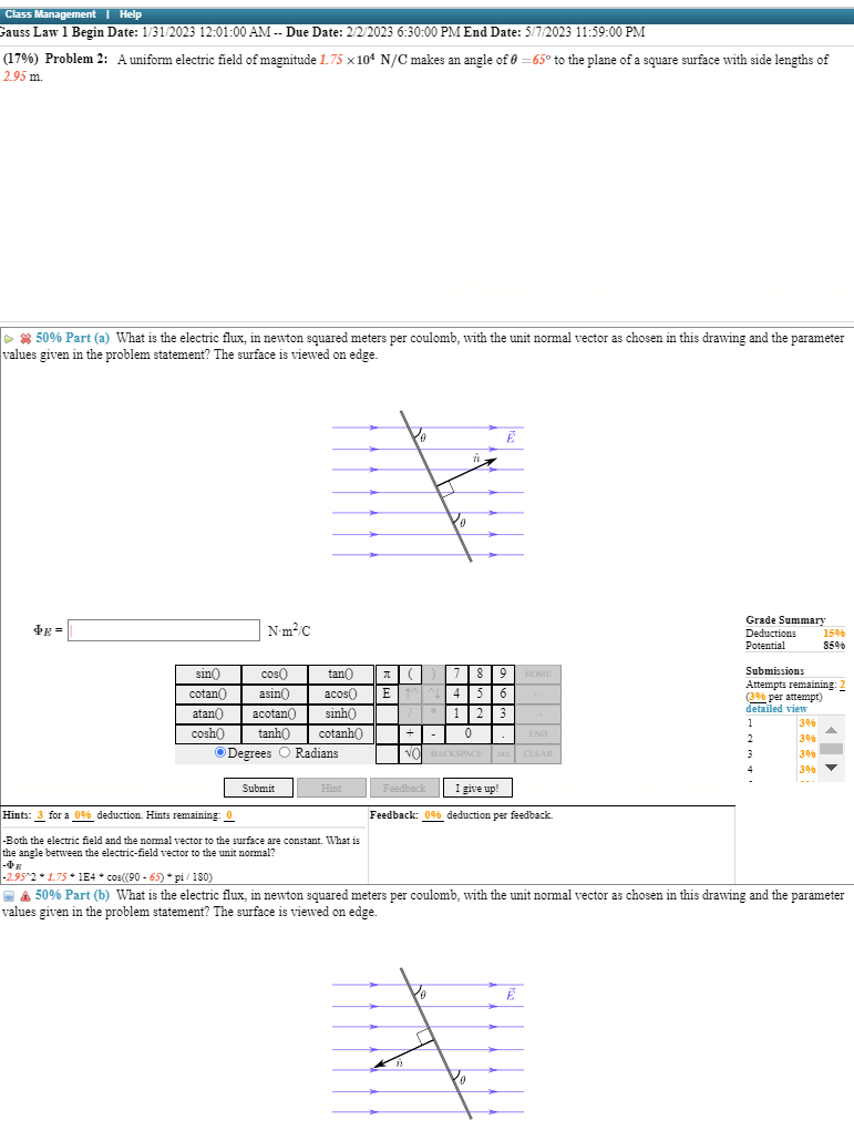 Solved (17\%) Problem 2: A uniform electric field of | Chegg.com