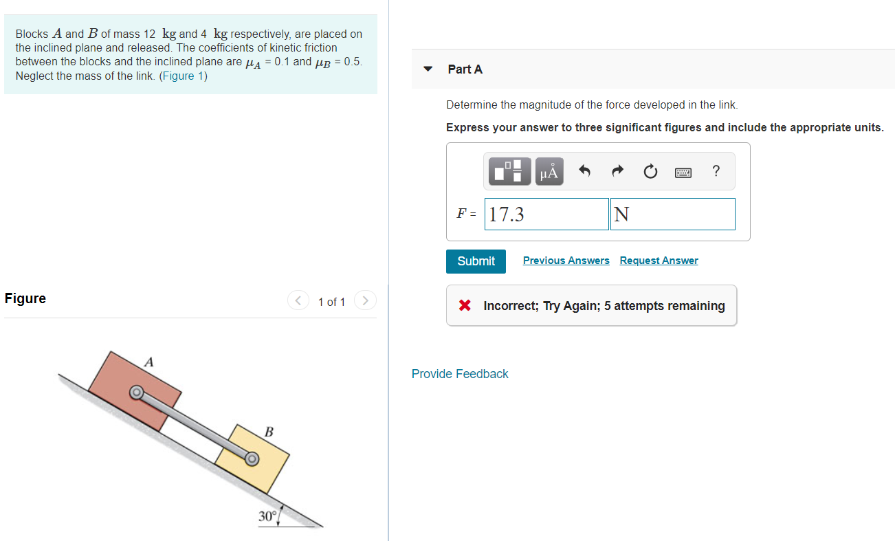 Solved Blocks A And B Of Mass 12 Kg And 4 Kg Respectively, | Chegg.com