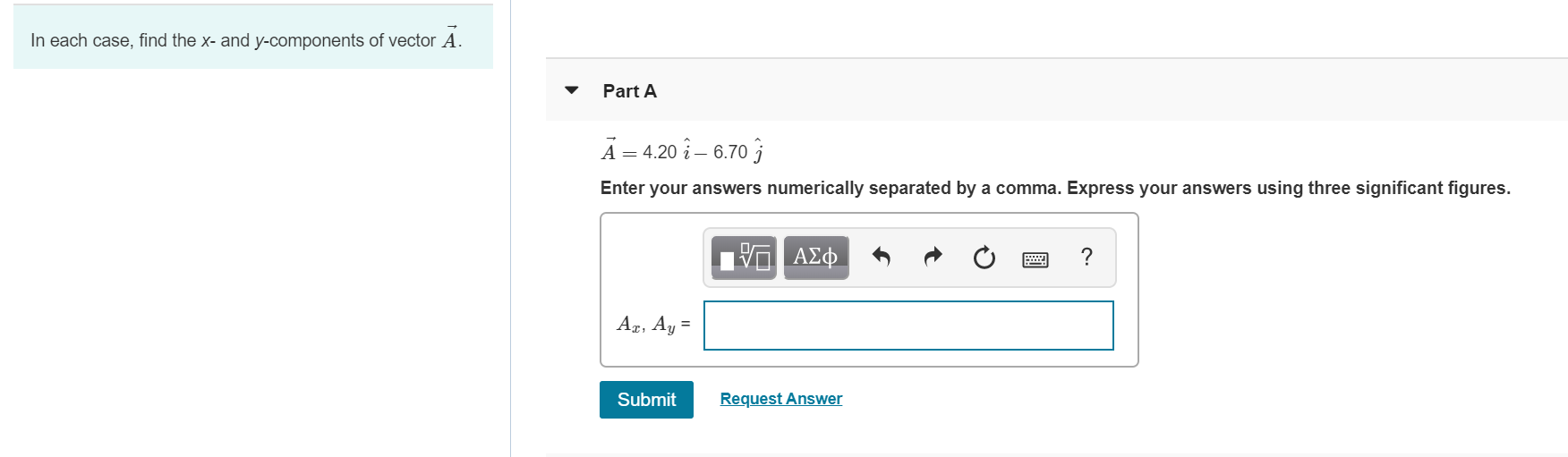 Solved In Each Case Find The X And Y Components Of Vect Chegg Com