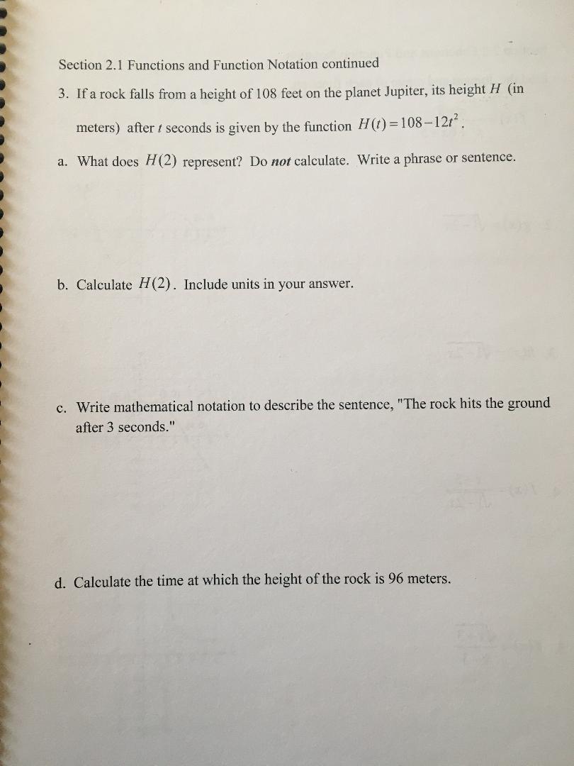 Solved Section 2.1 Functions and Function Notation continued | Chegg.com