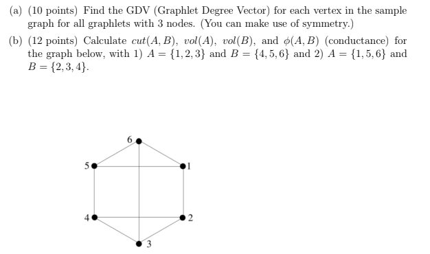 Solved (a) (10 Points) Find The Gdv (graphlet Degree Vector) 