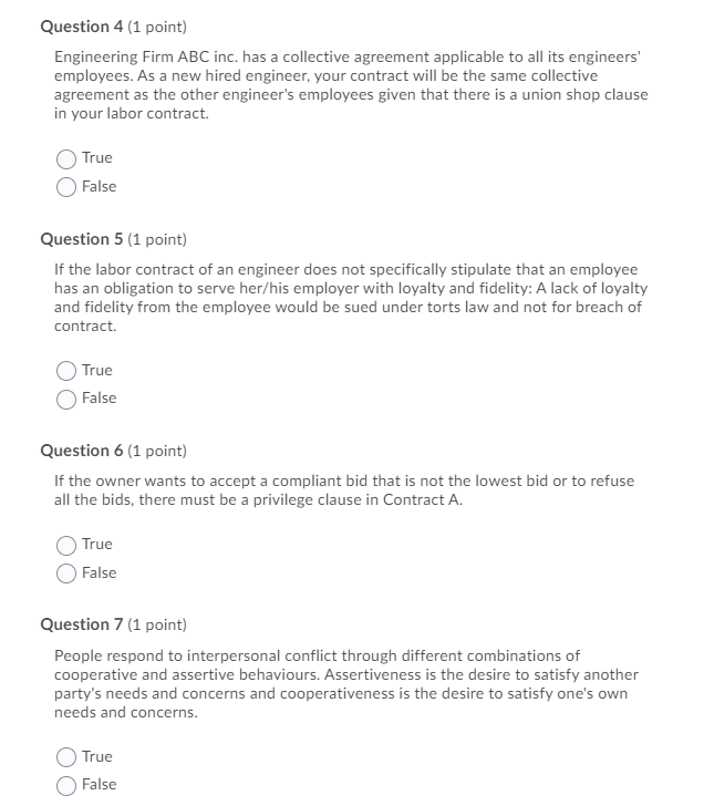 Solved Question 1 (1 point) Given that the contract is the | Chegg.com