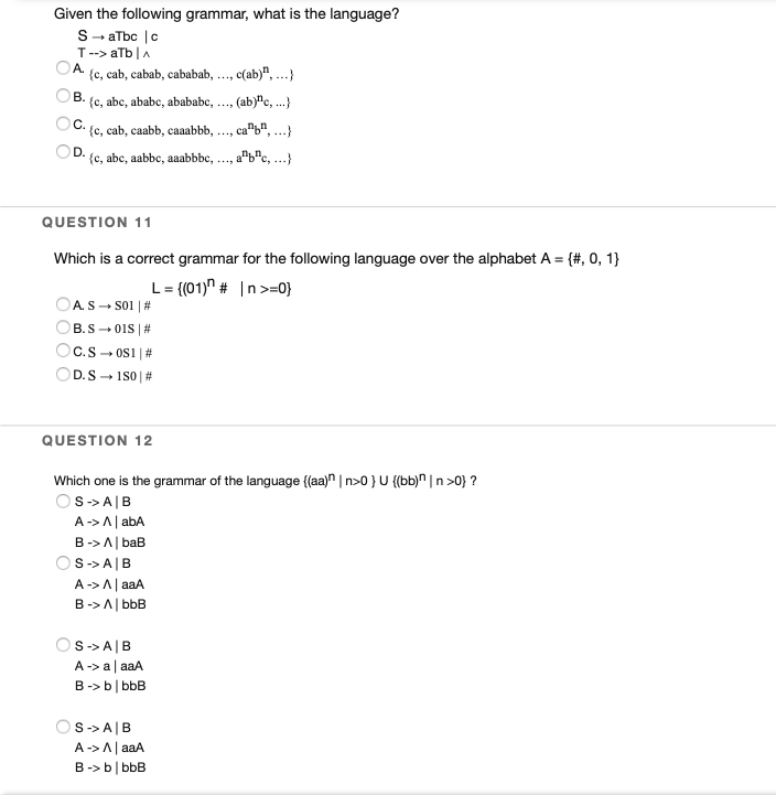 Solved Given The Following Grammar, What Is The Language? | Chegg.com