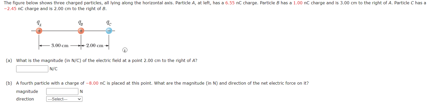 Solved The figure below shows three charged particles, all | Chegg.com