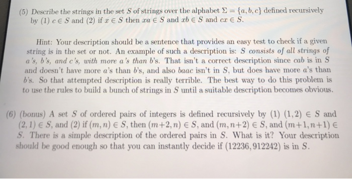 Solved (5) Describe the strings in the set of strings over | Chegg.com