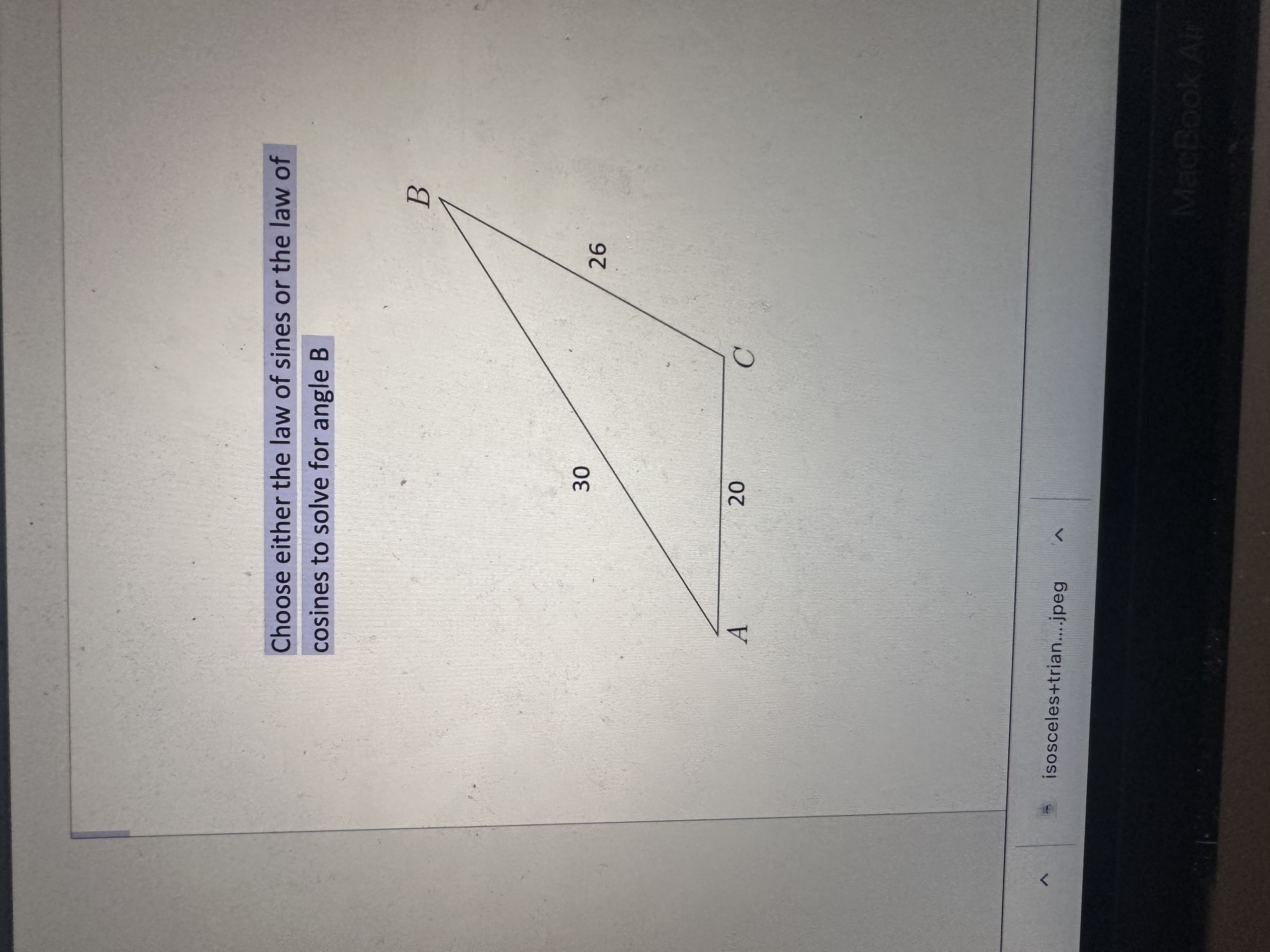 homework 9 law of sines & law of cosines applications