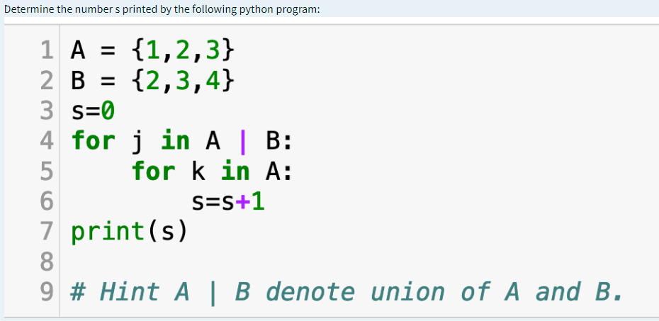 Solved Determine the number s printed by the following | Chegg.com