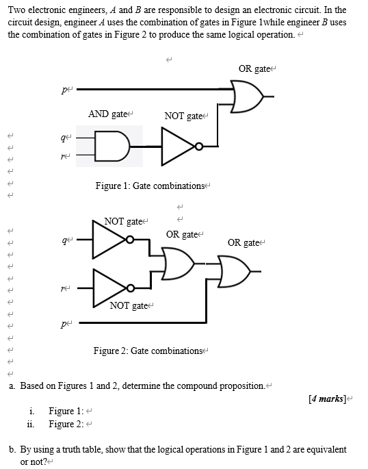 Solved Two Electronic Engineers, A And B Are Responsible To | Chegg.com