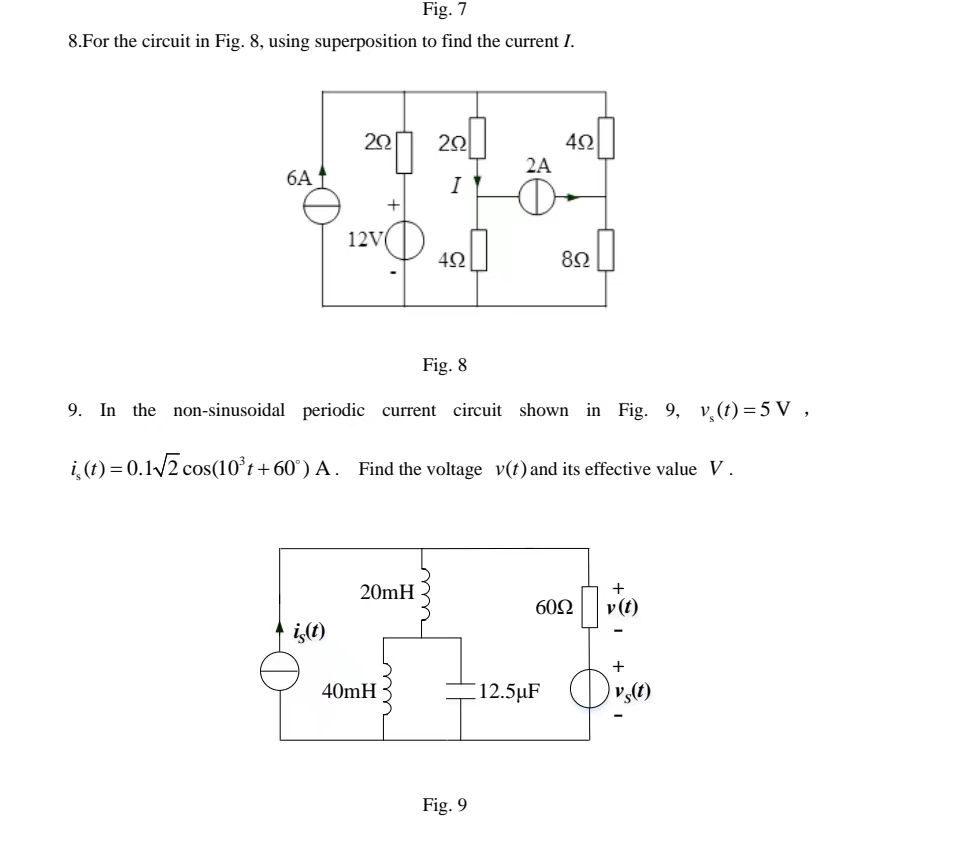 solved-8-for-the-circuit-in-fig-8-using-superposition