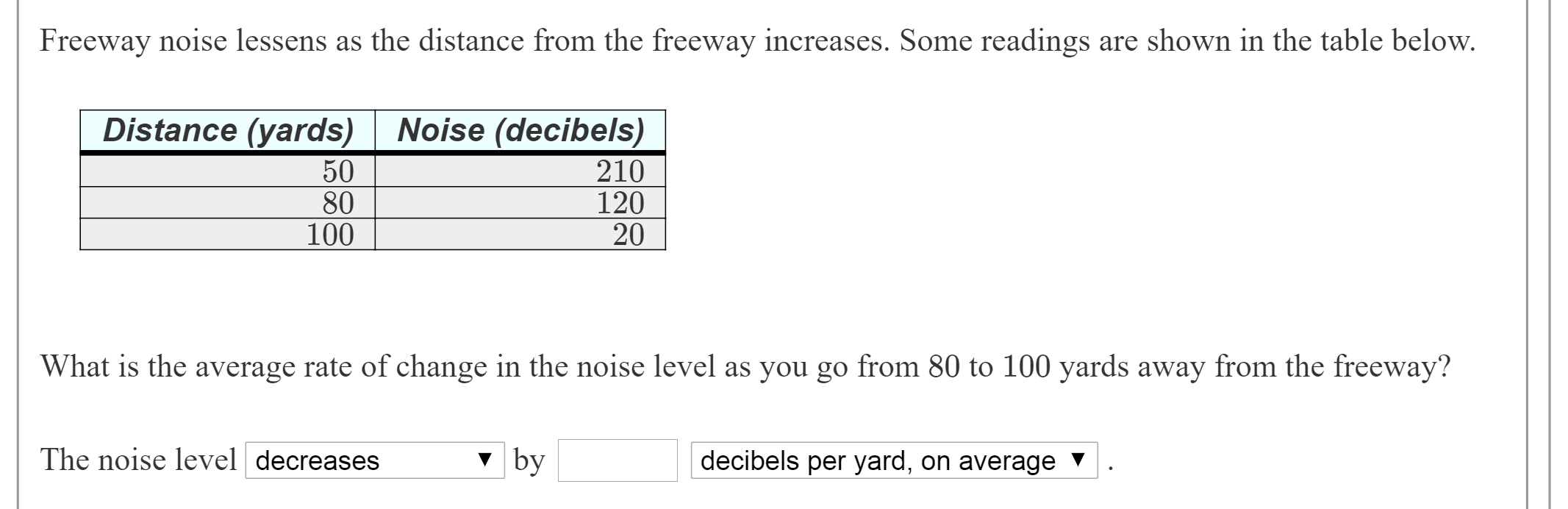 Solved Freeway Noise Lessens As The Distance From The Fre