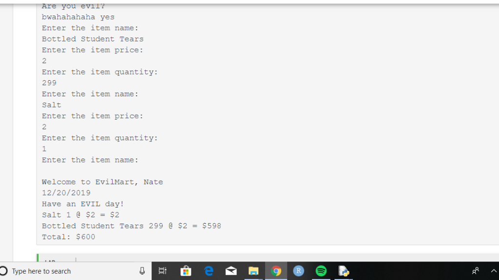 Solved 9.12 Ch 9 Program: The Evil Register Python 3.7 | Chegg.com