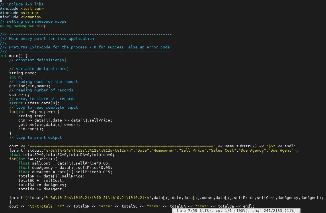 Solved Problem Description The program generates a monthly | Chegg.com