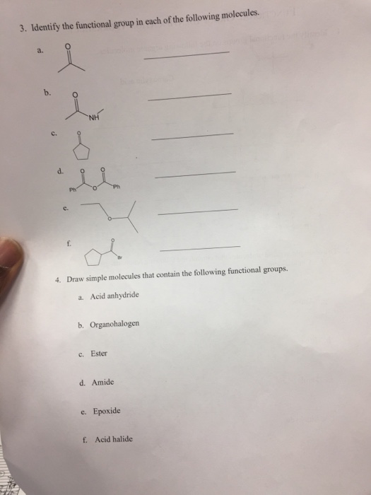 Solved Identify The Functional Group In Each Of The Chegg