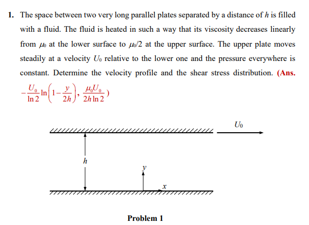 Solved 1. The space between two very long parallel plates | Chegg.com