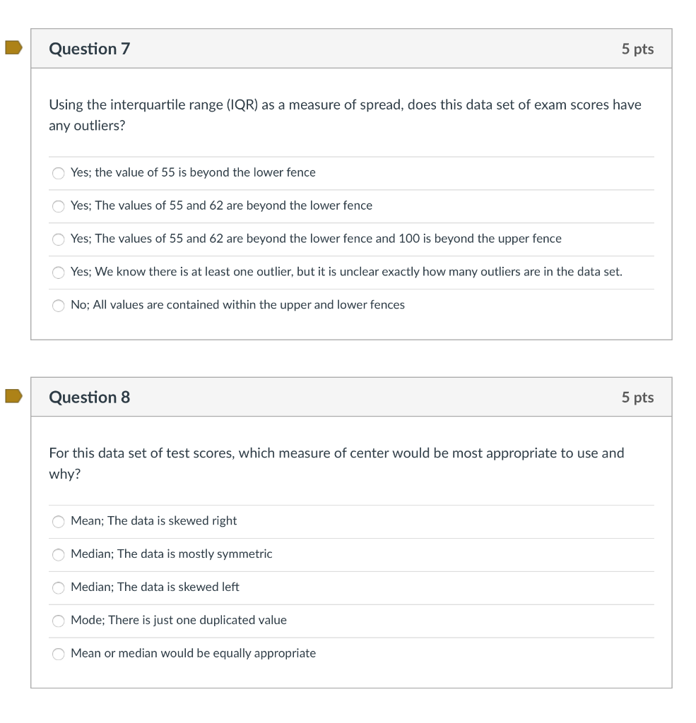 Solved Question 5 5 pts Use the following set-up for | Chegg.com