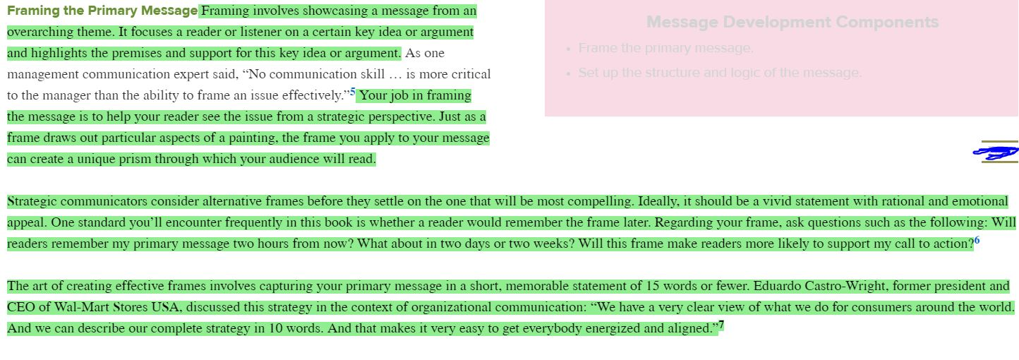 Message Development Components Fame the primary message, Set up the structure and logic of the message. Framing the Primary M
