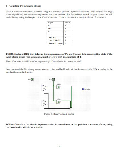 Solved 3 Counting I's in binary strings When it comes to | Chegg.com