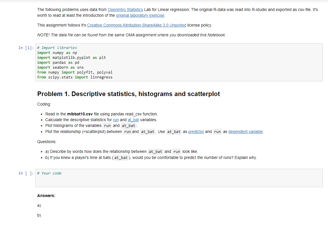 The following problems uses data from Qpenlntro | Chegg.com