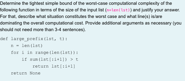 Solved Determine the tightest simple bound of the worst-case | Chegg.com