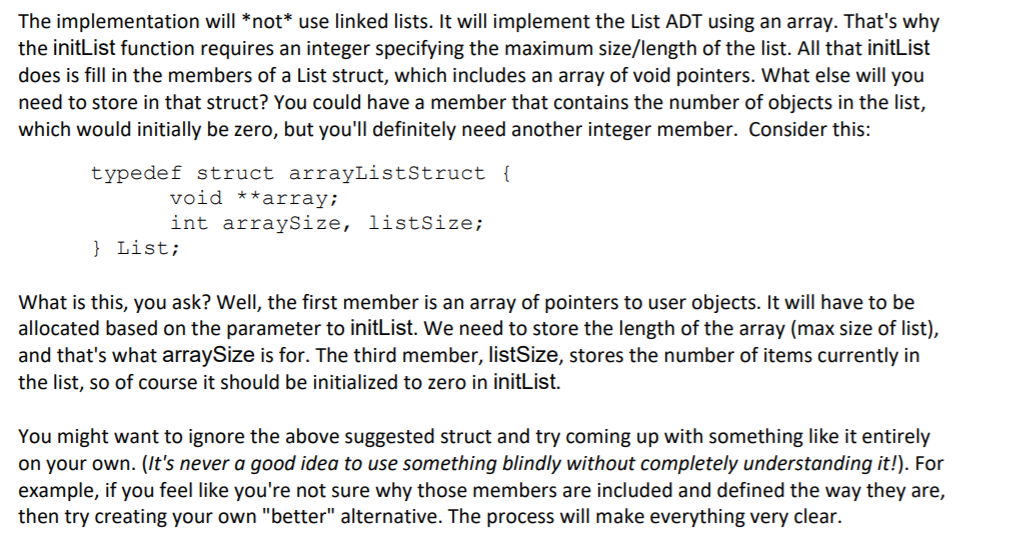 Solved /* This function returns an empty List object. The | Chegg.com