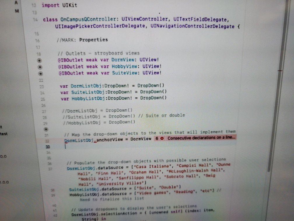 Why am I getting this error in Swift on XCode? // // | Chegg.com