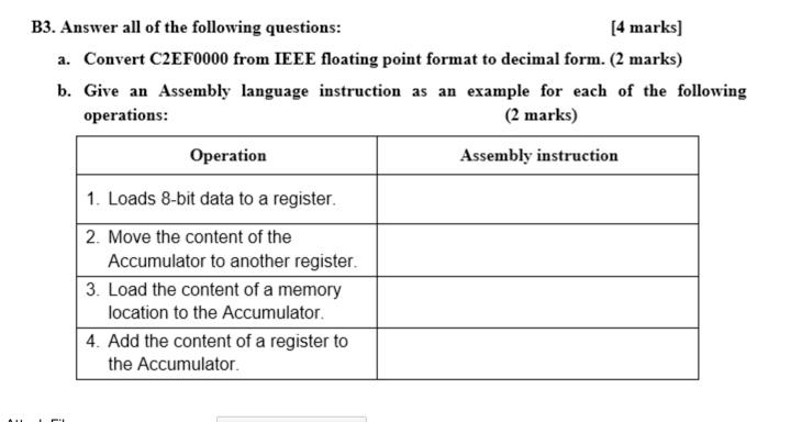 Solved B3. Answer All Of The Following Questions: [4 Marks] | Chegg.com