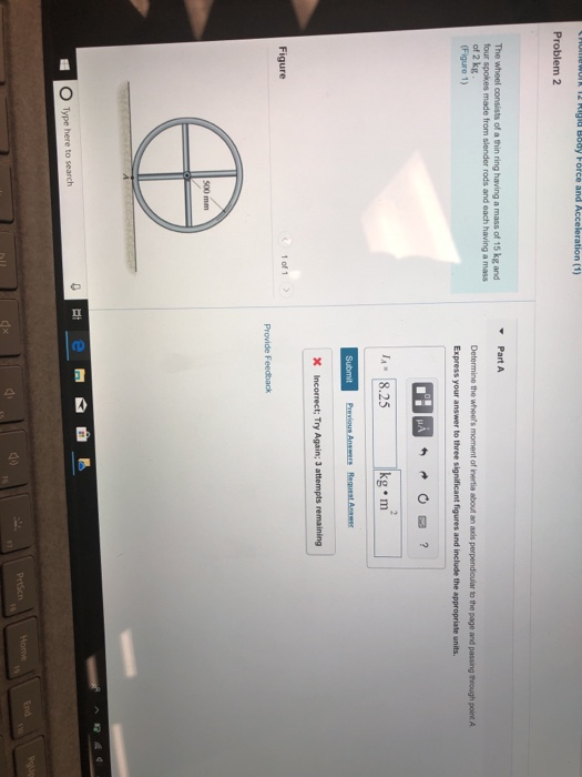 Solved Problem 2 The wheel consists of a thin ring having a