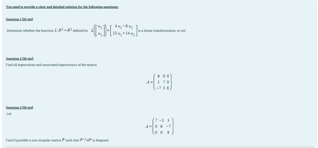 Solved You need to provide a clear and detailed solution for | Chegg.com