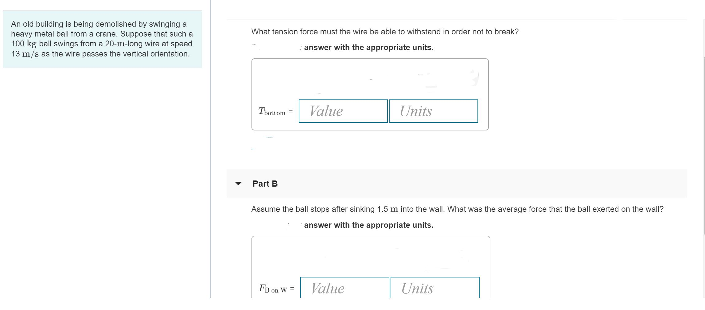 Solved What tension force must the wire be able to withstand