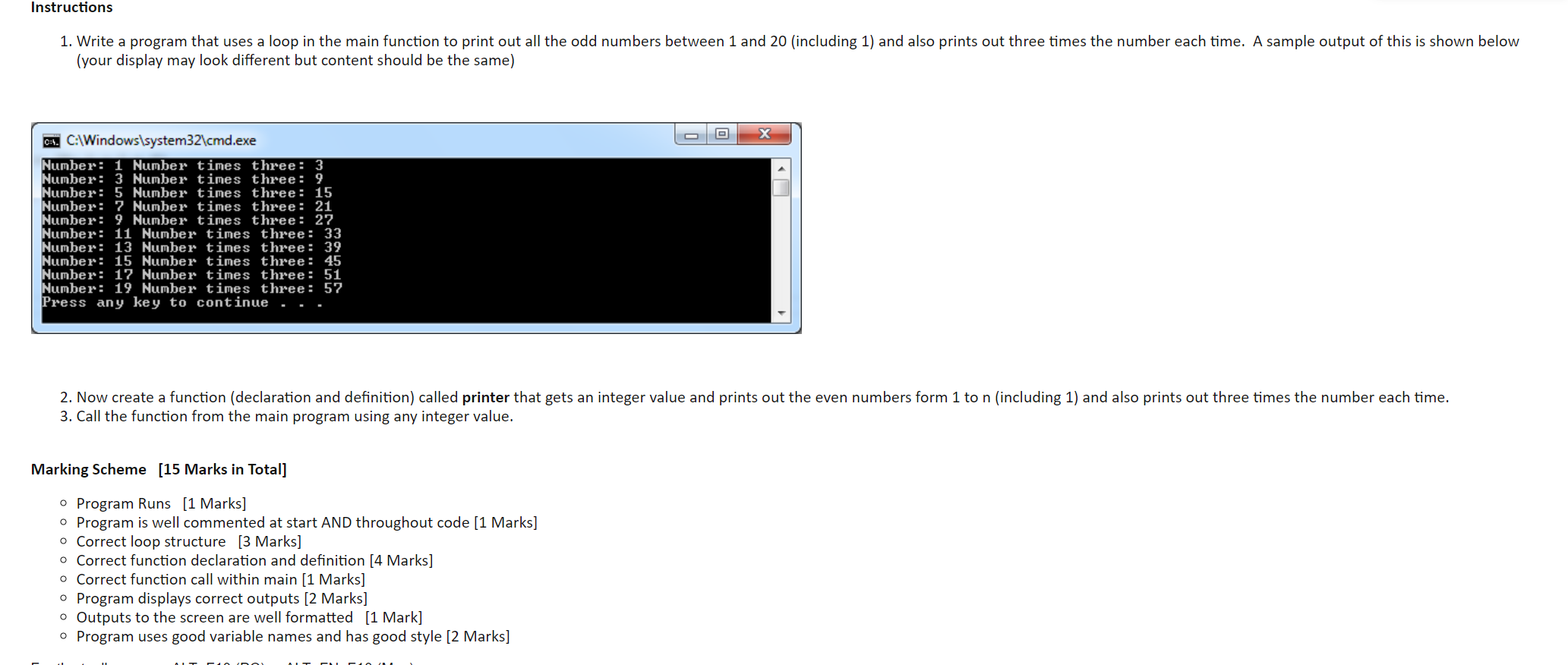 Solved Instructions 1. Write a program that uses a loop in | Chegg.com