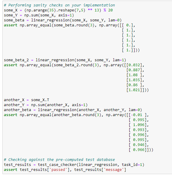 Python - Write a function linear_regression that fits | Chegg.com