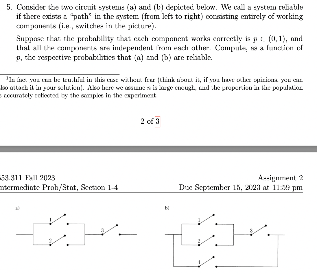 Solved 5. Consider the two circuit systems (a) and (b) | Chegg.com