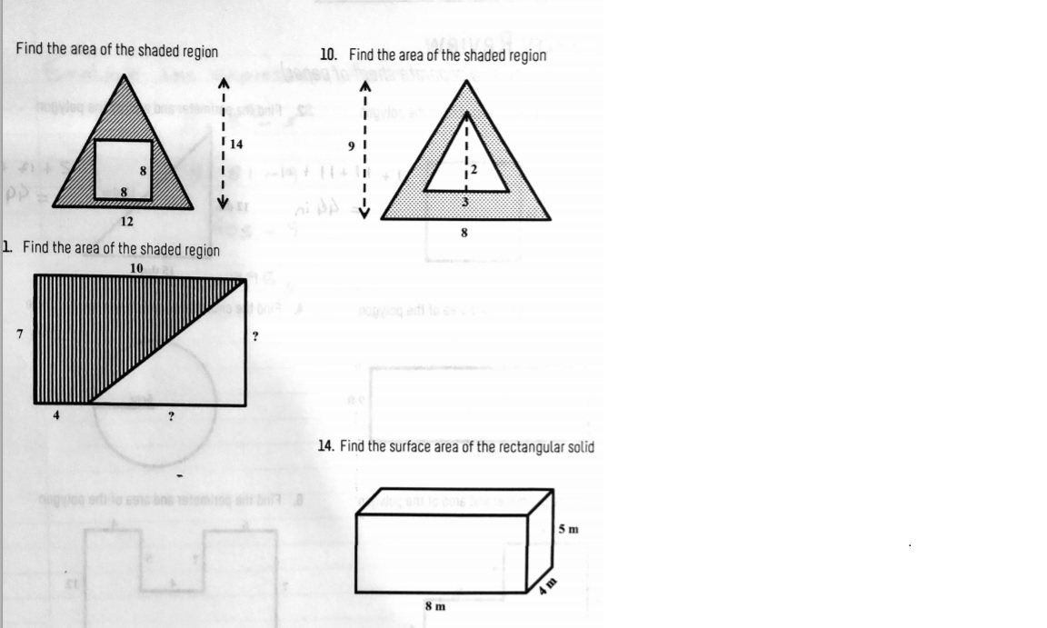 find the area of shaded region in the given figure class 10