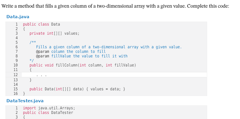 Solved Write a method that returns the sum of a given row in