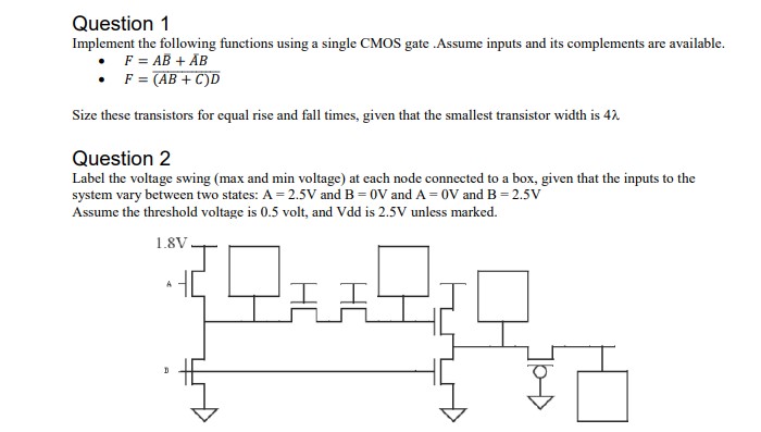 Solved Question 1 Implement The Following Functions Using A | Chegg.com