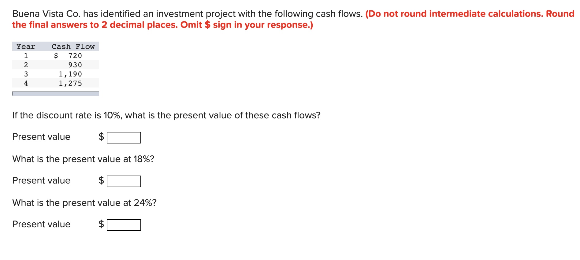 Solved Buena Vista Co. has identified an investment project