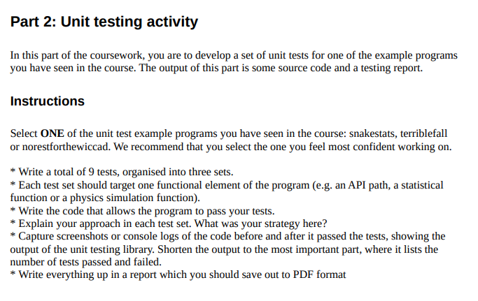 I need help with chai unit testing. Tests must be | Chegg.com