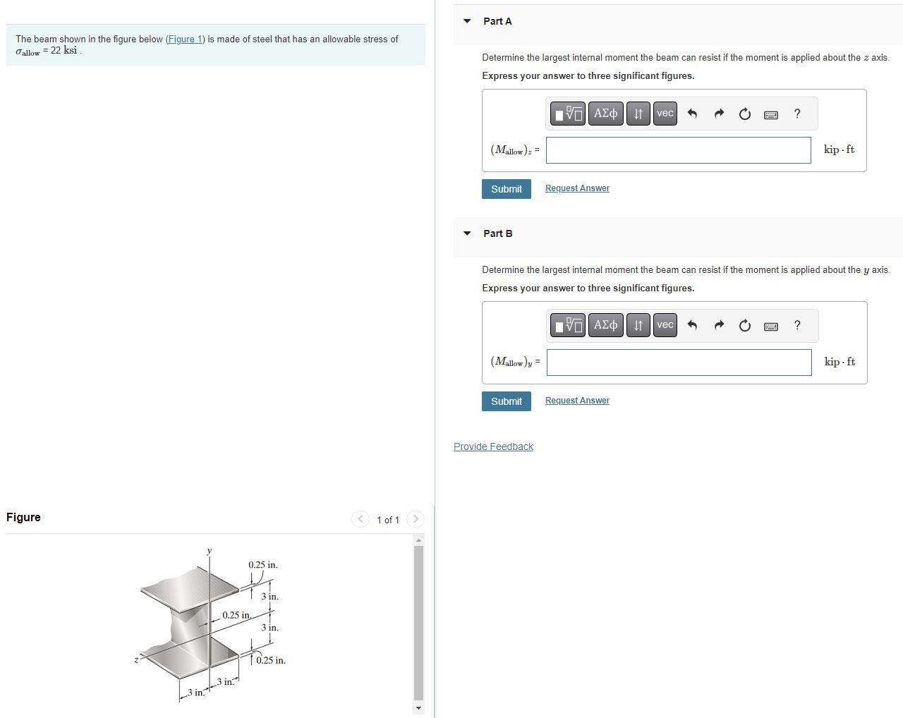 Solved The beam shown in the figure below (Figure 1) is made | Chegg.com