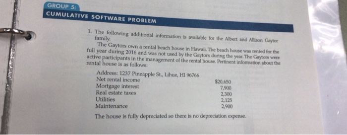 Solved GROUP 5: CUMULATIVE SOFTWARE PROBLEM 1·The following | Chegg.com