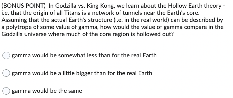 Solved (BONUS POINT) In Godzilla vs. King Kong, we learn | Chegg.com