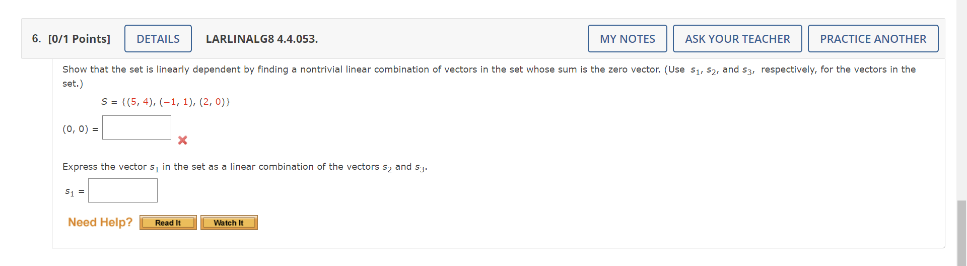 Solved [0 1 Points] Larlinalg8 4 4 053 Set