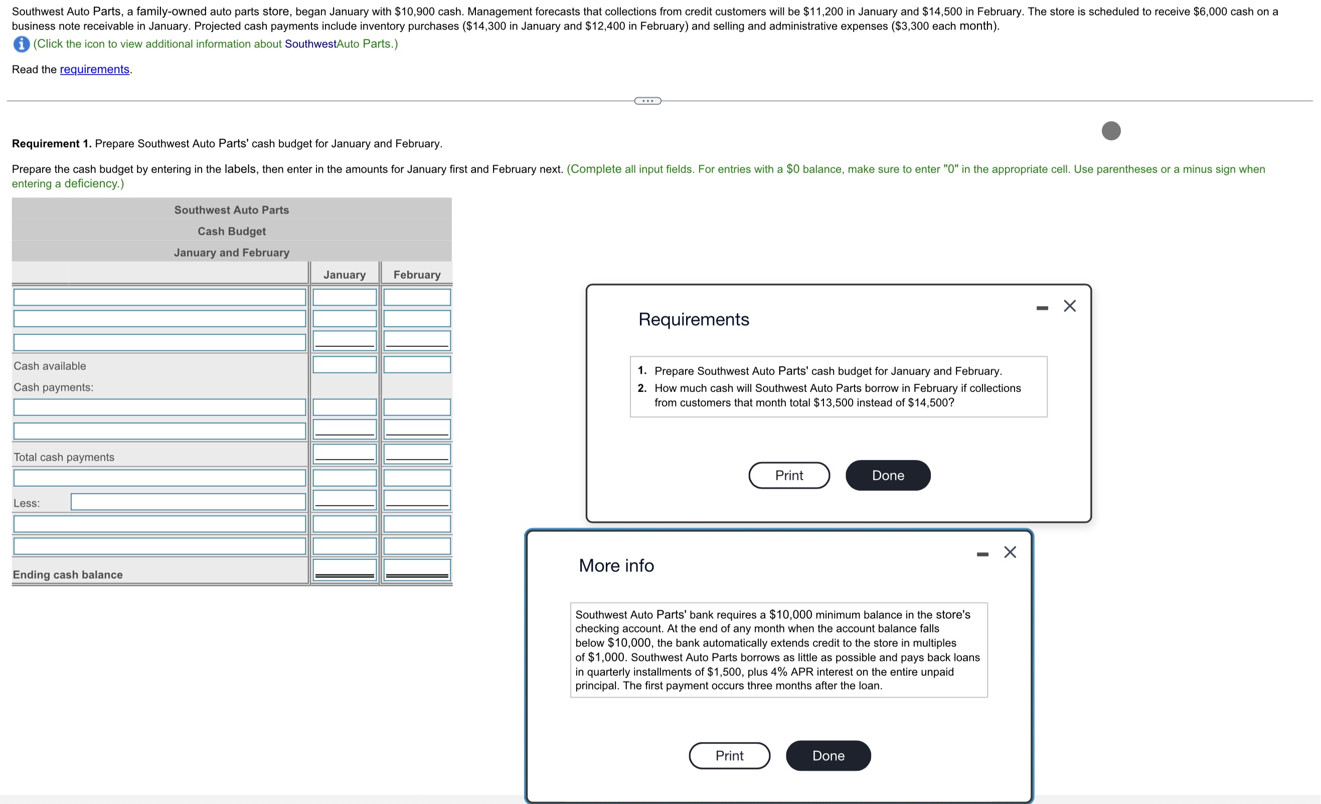 Solved (Click the icon to view additional information about | Chegg.com