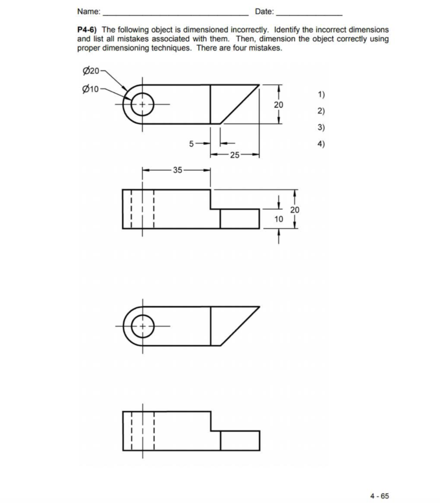 Solved P4-5) The following object is dimensioned | Chegg.com