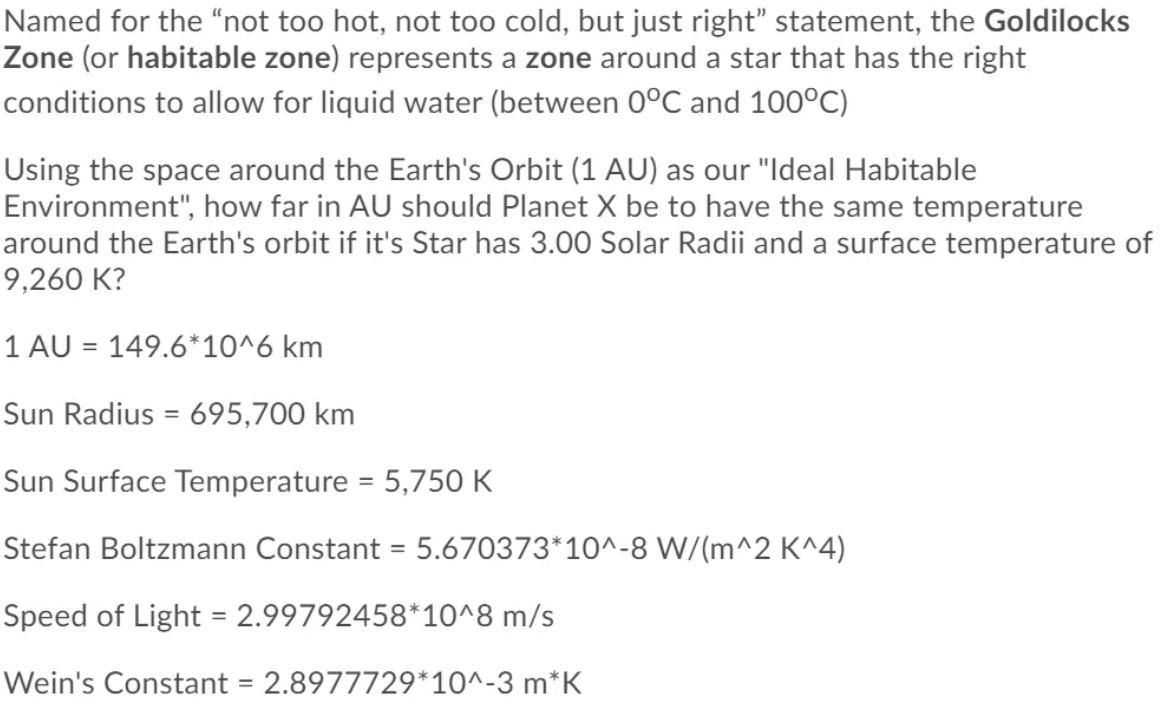 Solved Named For The "not Too Hot, Not Too Cold. But Just | Chegg.com