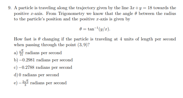 Solved 9. A particle is traveling along the trajectory given | Chegg.com
