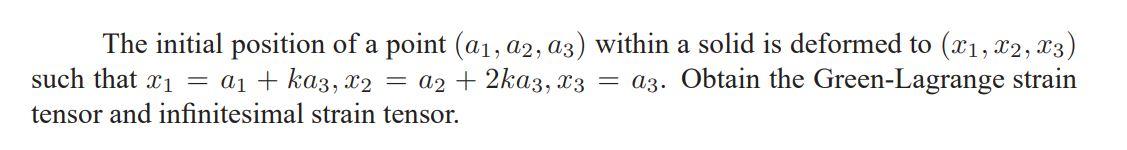 Solved The Initial Position Of A Point (a1,a2,a3) Within A 