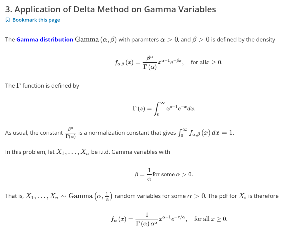 Solved 3. Application of Delta Method on Gamma Variables a