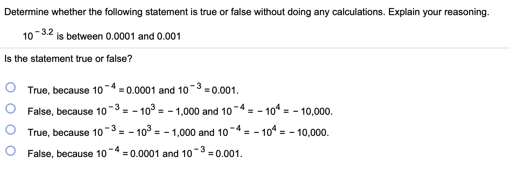 Solved Determine whether the following statement is true or | Chegg.com